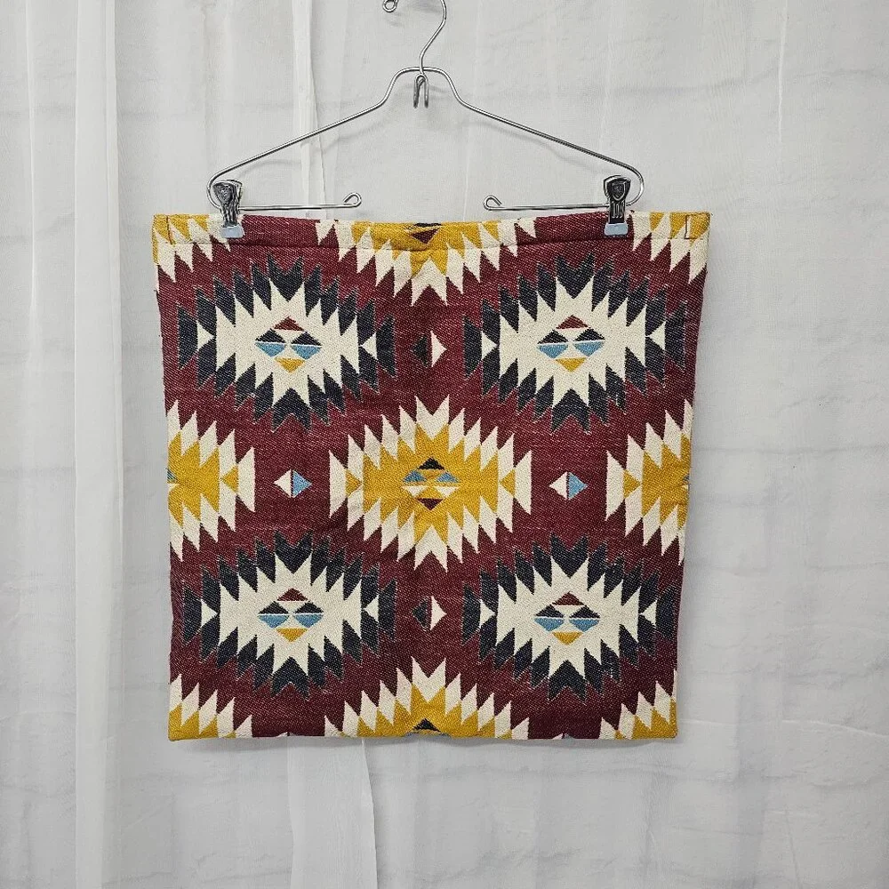 Ikea Fransine Pillow Cover Tapestry Burgundy Mustard Zip 20
